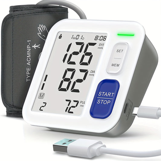 Accurate Blood Pressure Monitors For Home Use - 9-17'' Adjustable Large Cuff, Oversized Operation Button & 3.9'' Backlit LCD, Smart Automatic BP Machine With USB Cable