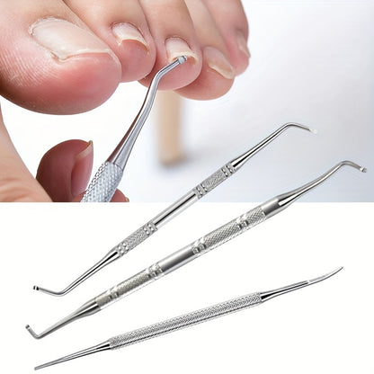 3pcs Professional Stainless Steel Ingrown Toenail Tool Kit - Includes File and Lifters for Pain-Free Nail Treatment and Pedicure