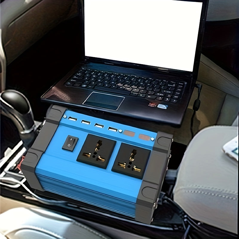 400W Car Inverter with 4 USB Chargers, 2 Universal Sockets & LED Display - Perfect for Traveling & Emergencies!