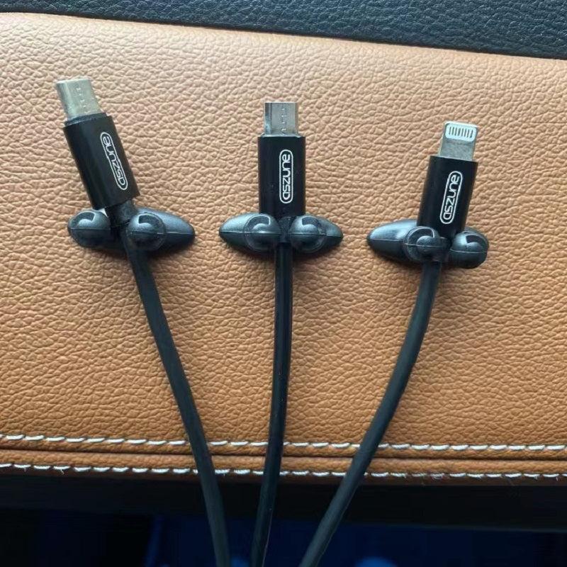 4-Piece Car Wire Cable Holder: Multifunctional Tie Clip & Charger, High-Quality Headphone Cable Clasp