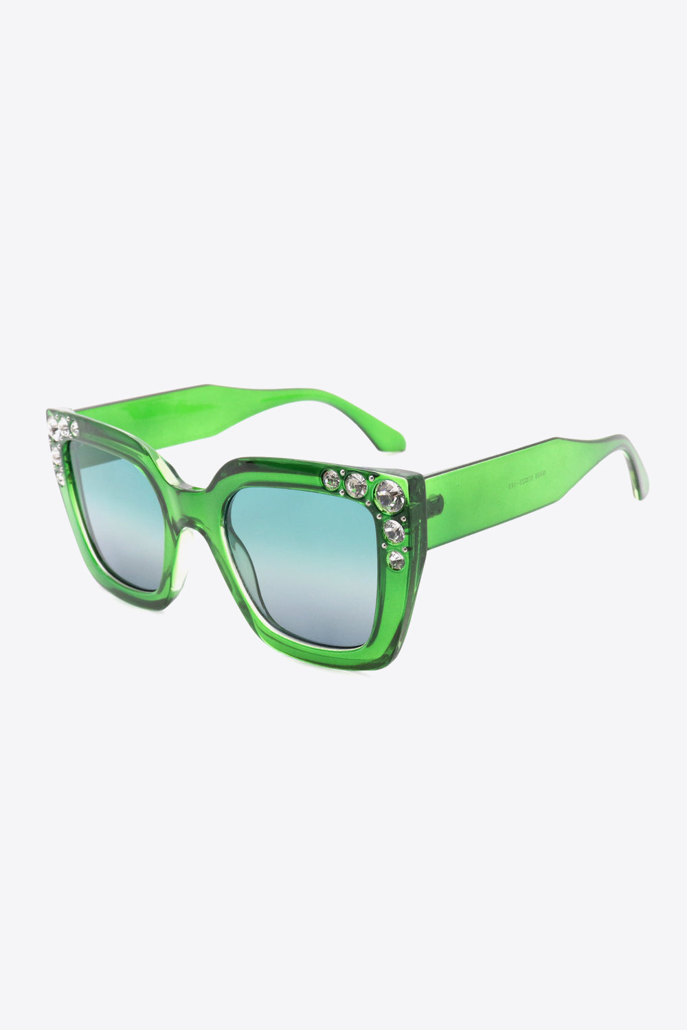 Inlaid Rhinestone Polycarbonate Sunglasses