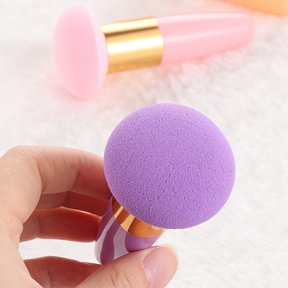 1pc Mushroom Shaped Makeup Sponge with Handle - Perfect for Blending Liquid Foundation, Creams, and Powders