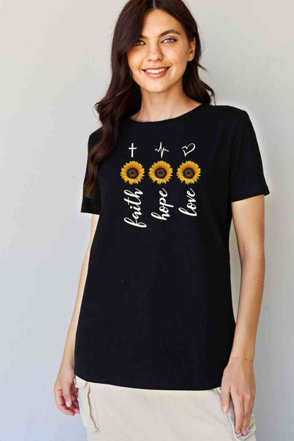 Simply Love T-shirt graphique tournesol pleine taille