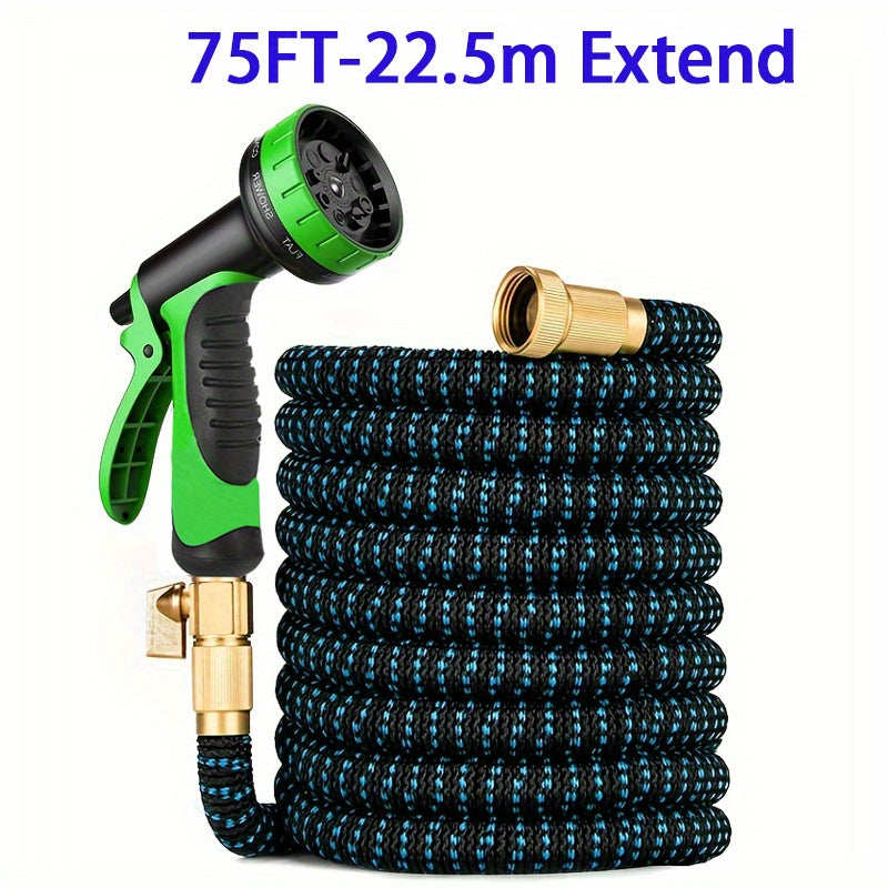 1pc 3/4 Inch Full Copper Connector, Connector Garden Hose, Expandable Retractable Hose Set, Lightweight No Twist, Suitable For Yard Watering Clear