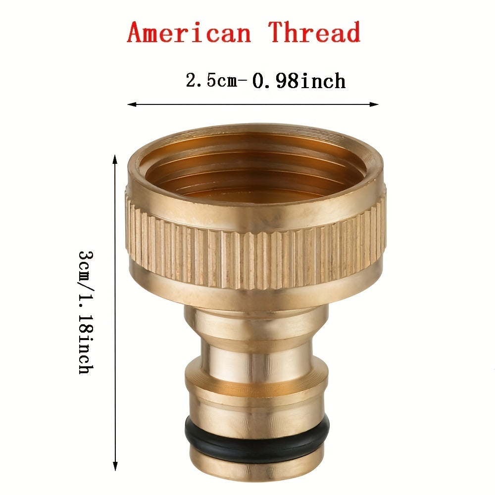 1pc Portable High Pressure Water Hose Nozzle Sprayer, Adjustment Garden Hose Nozzle Heavy Duty Brass Metal Sprayer Car And Pet Washing