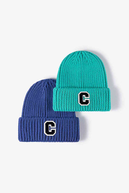 Letter C Patch Cuffed Beanie