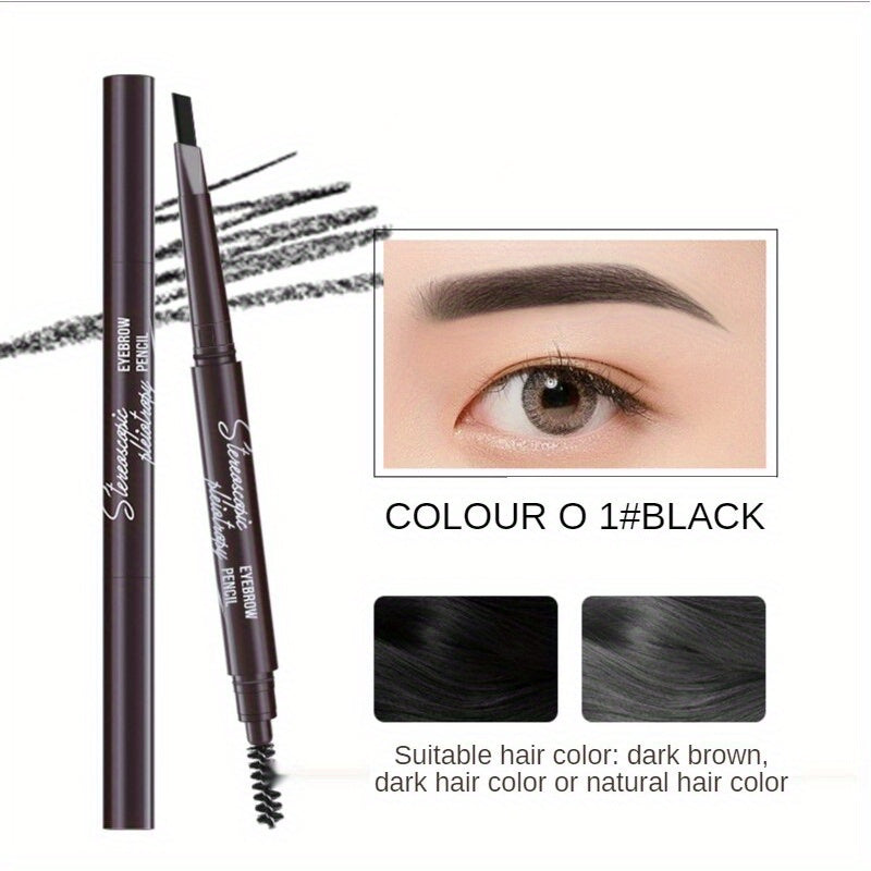 Waterproof and Smudge Proof 5 Color Eyebrow Pencil with Double Ended Triangular Head for Long Lasting Results