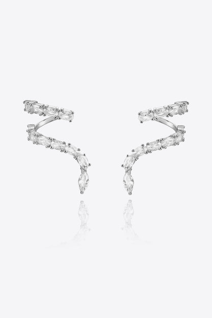 Boucles d'oreilles en argent sterling 925 avec zircone