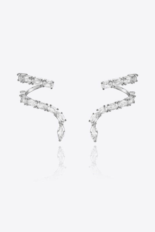 Boucles d'oreilles en argent sterling 925 avec zircone