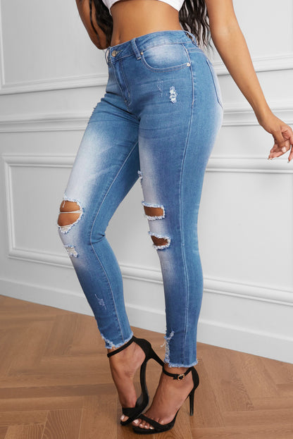 Faded Mid High Rise Jeans