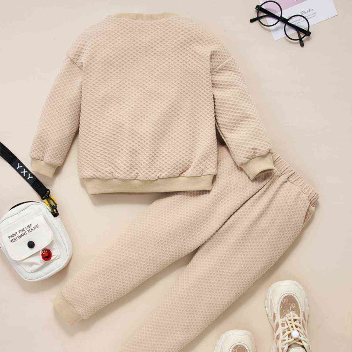 Round Neck Sweatshirt and Joggers Set