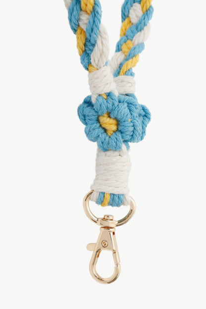 Floral Braided Wristlet Key Chain