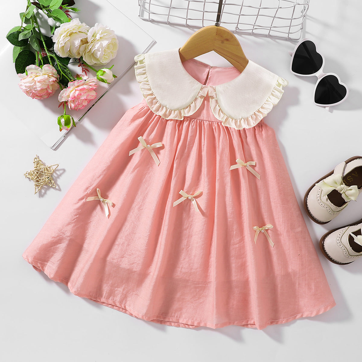 Bunny Ear Peter Pan Collar Sleeveless Dress