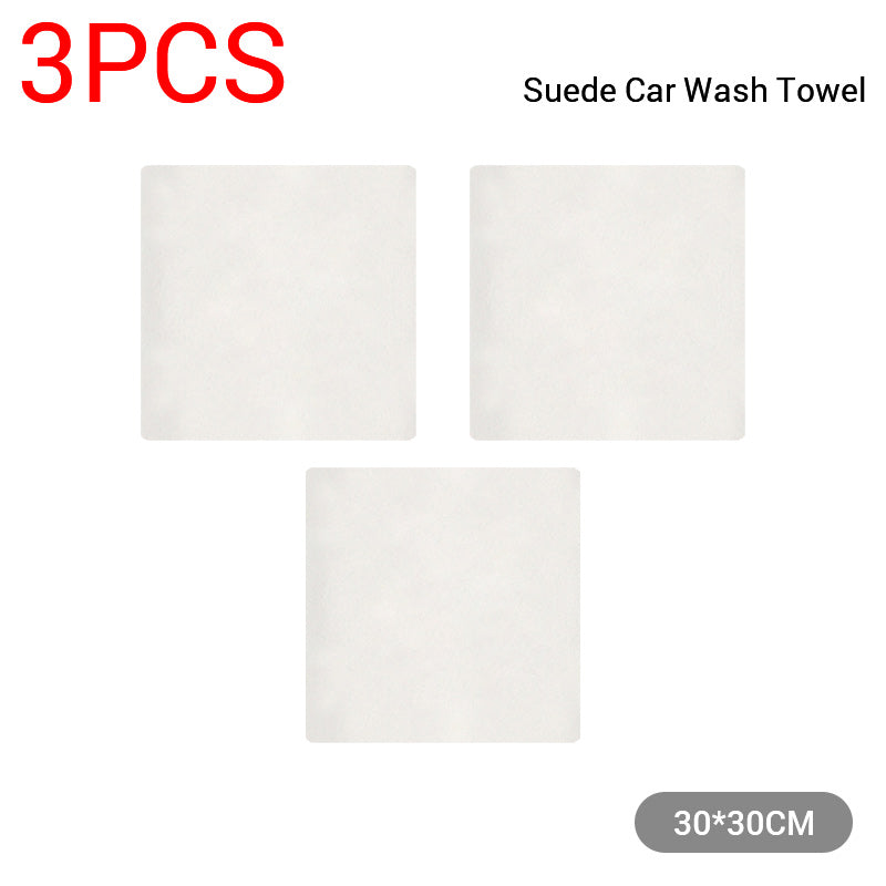 1/3Pcs Natural Chamois Car Cleaning Towel, Sheepskin Quick Drying Cloth Super Absorbent Washing Towel For Car Care Wash Tool Accessories