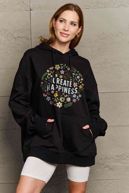 Simply Love Simply Love Full Size CREATE HAPPINESS Graphic Hoodie