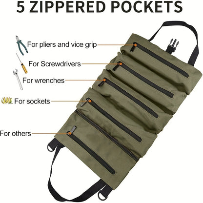 1PC Multi-Purpose Tool Roll Up Bag: Keep Your Working Tools Organized & Secure!