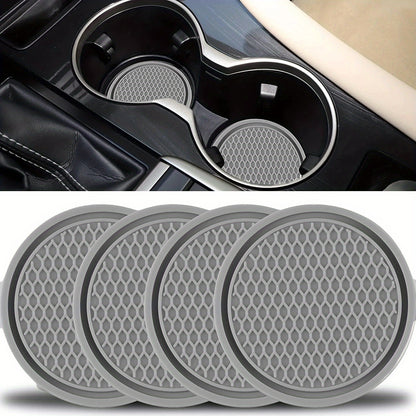 Upgrade Your Car's Interior with These 4Pcs Universal Non-Slip Cup Holders Embedded In Ornaments Coasters!