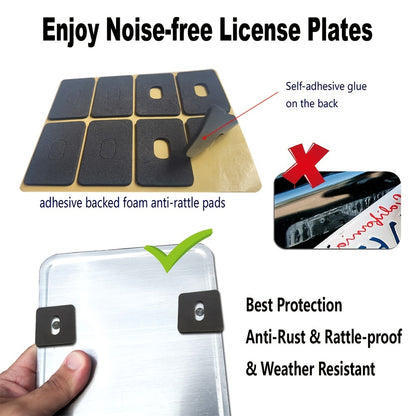 2Pcs Smoked License Plate Covers - Tinted Acrylic Flat Protector for Cars & Trucks - With Mounting Screws & Caps