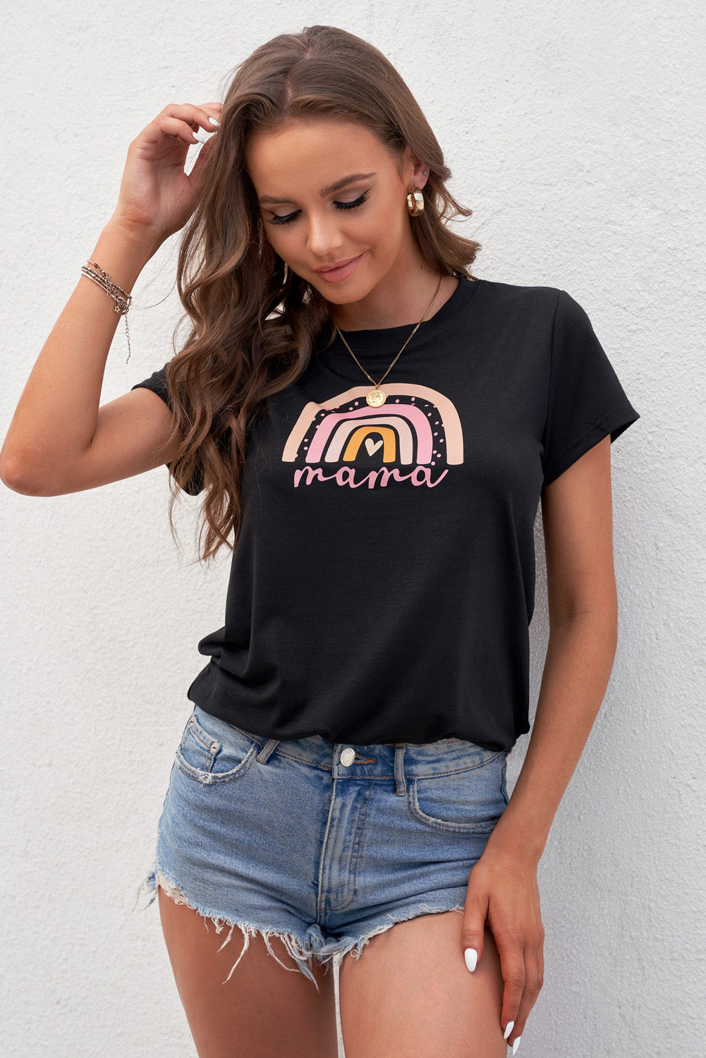 Women Graphic Round Neck Tee Shirt