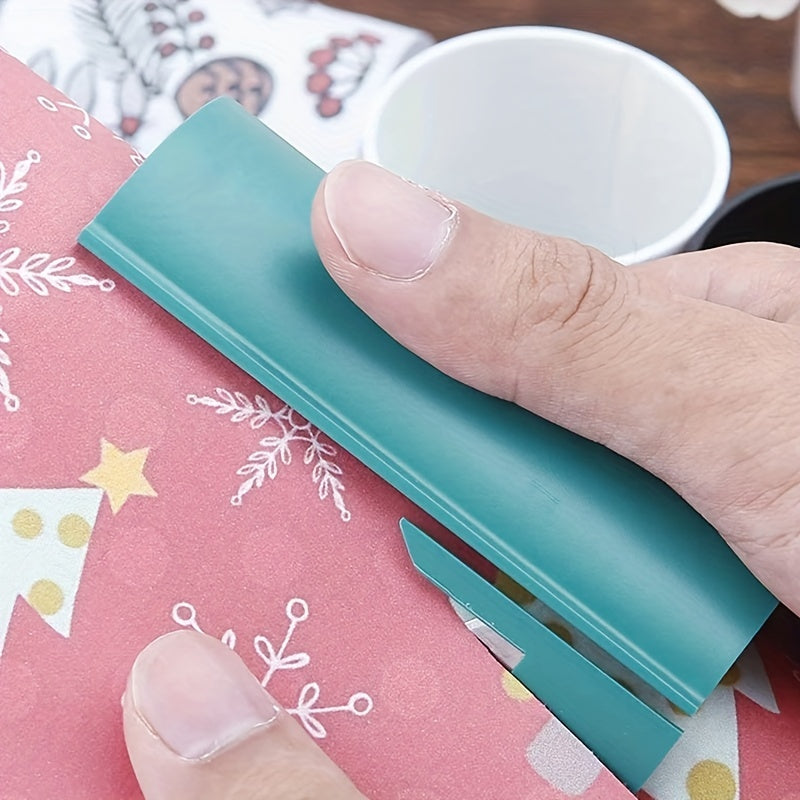 1pc Sliding Gift Wrapping Paper Cutter: Cut Perfect Lines for Christmas & Thanksgiving Wrapping!