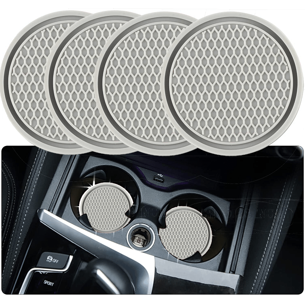 4pcs ZukMi Car Cup Coasters: Anti-Slip Silicone Cup Holders for Universal Vehicle Interior Accessories