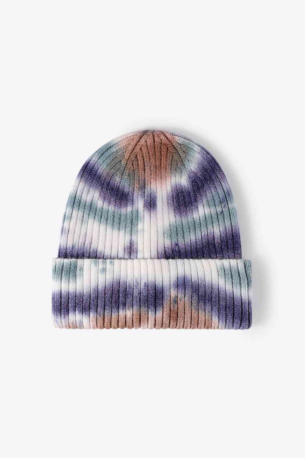 Bonnet en tricot côtelé tie-dye