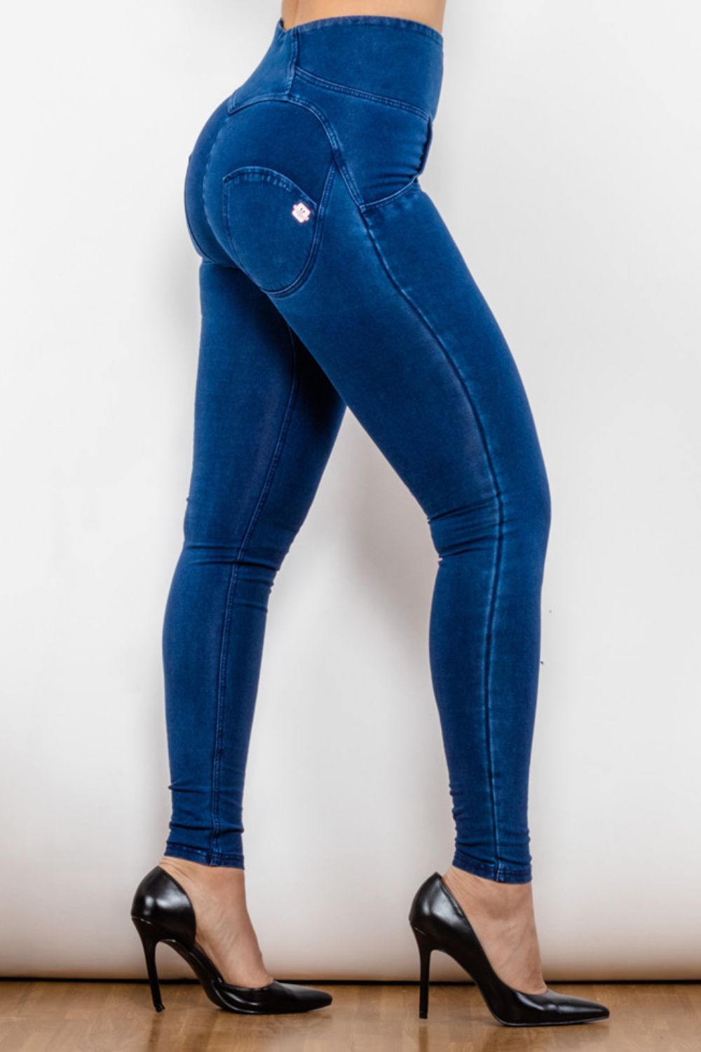 Jean long skinny taille haute zippé