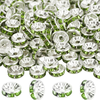 800 cuentas espaciadoras redondas de diamantes de imitación de 6 mm a 8 mm, perfectas para hacer collares, brazaletes y joyas colgantes. 