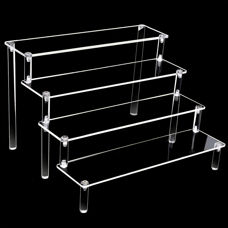 1pc Acrylic Perfume Organizer, Acrylic Display Rack, Transparent Ladder Shelf, Hand-made Anime Car Model Blind Box Storage Display Stand