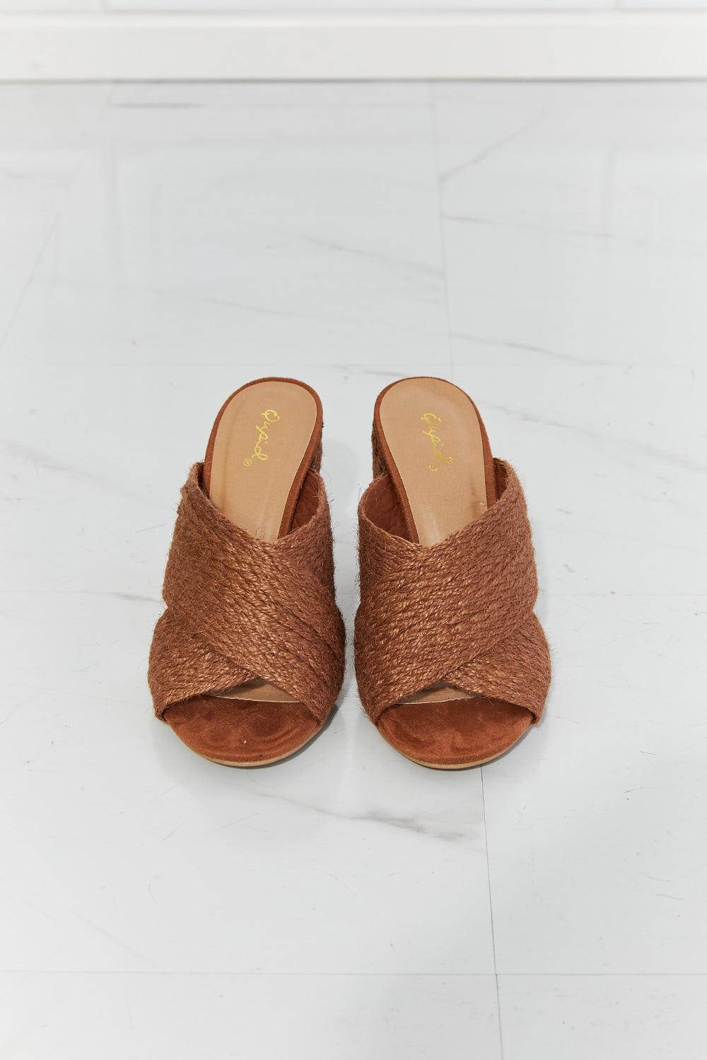 Qupid Pier Walk Jute Block Heel Slide