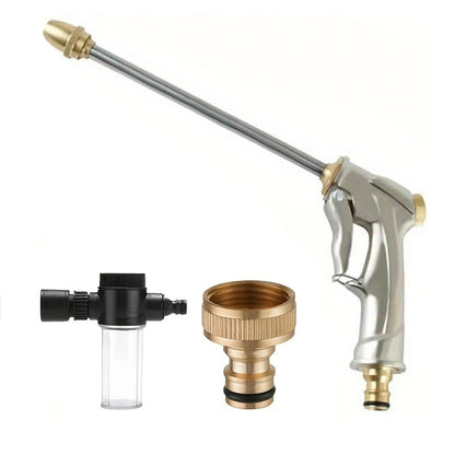 1pc Portable High Pressure Water Hose Nozzle Sprayer, Adjustment Garden Hose Nozzle Heavy Duty Brass Metal Sprayer Car And Pet Washing