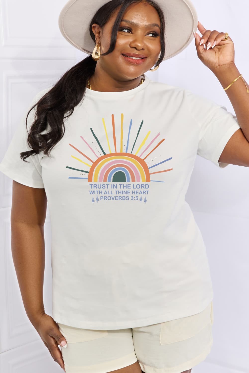 Simply Love Full Size Rainbow Graphic Cotton Tee