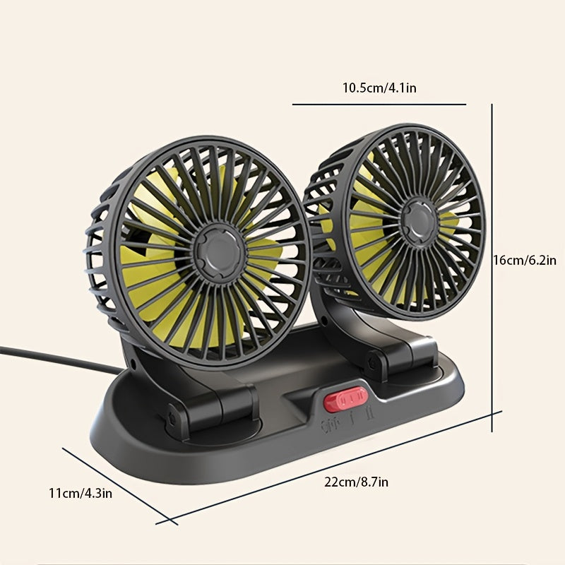 Adjustable Multi-function Car Mini Double-headed Fan - Perfect for Summer Drives and Home Use