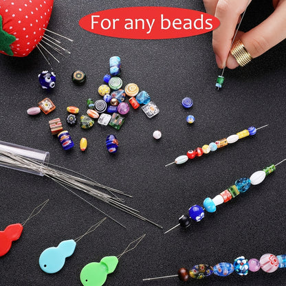 37PCS Beading Needles Set 5 Size 8Pcs Big Eye Needles And 20 Pcs Long Straight Needles Jewelry Making Tools