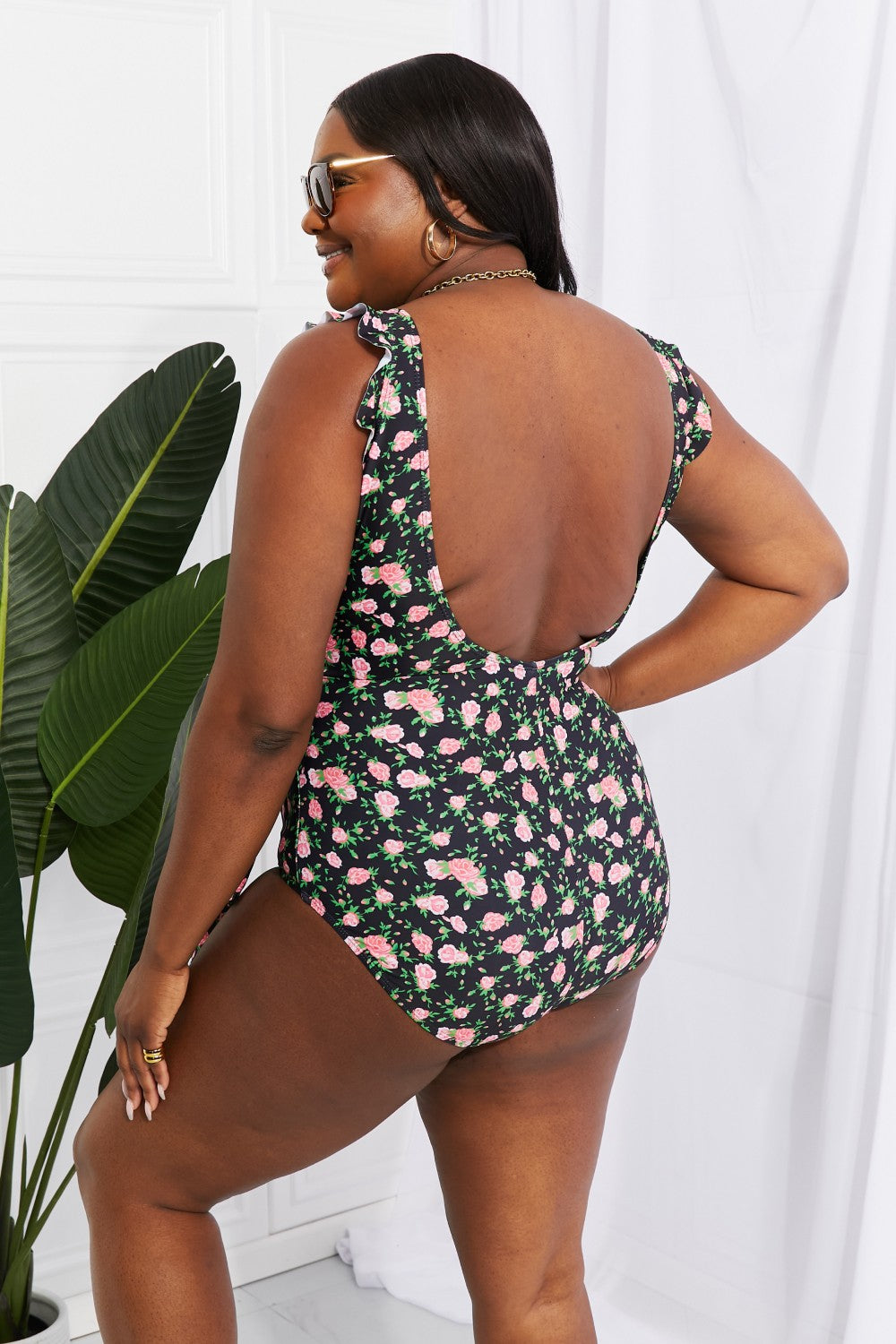 Marina West Swim - Une pièce flottante sur volants - Taille complète - Floral