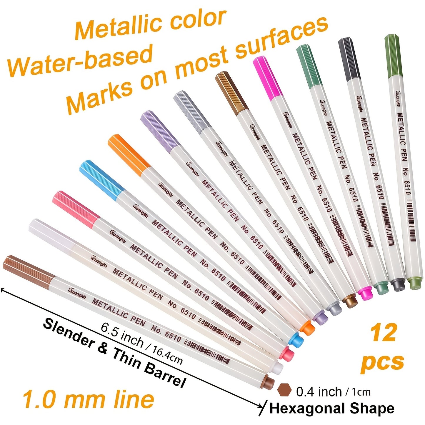 12pcs Metallic Marker Pens: Perfect for Art, Rock Painting, Easter Egg, Halloween Pumpkin, Card Making, and More!