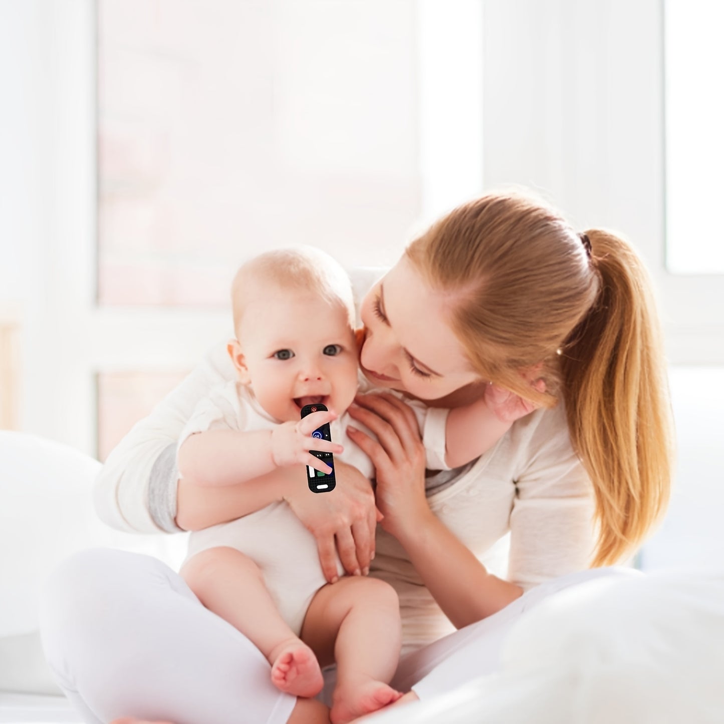 2 pièces jouets éducatifs de dentition en silicone pour bébés - jouet à mâcher sensoriel avec forme de télécommande TV - parfait pour les bébés de dentition de 6 à 18 mois 