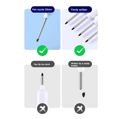 1 pièce/3 pièces marqueurs à tête longue salle de bains décoration du bois stylos marqueurs de trous profonds polyvalents stylos marqueurs d'huile d'encre rouge/noir/bleu/vert stylo marqueur de trou profond polyvalent étanche 