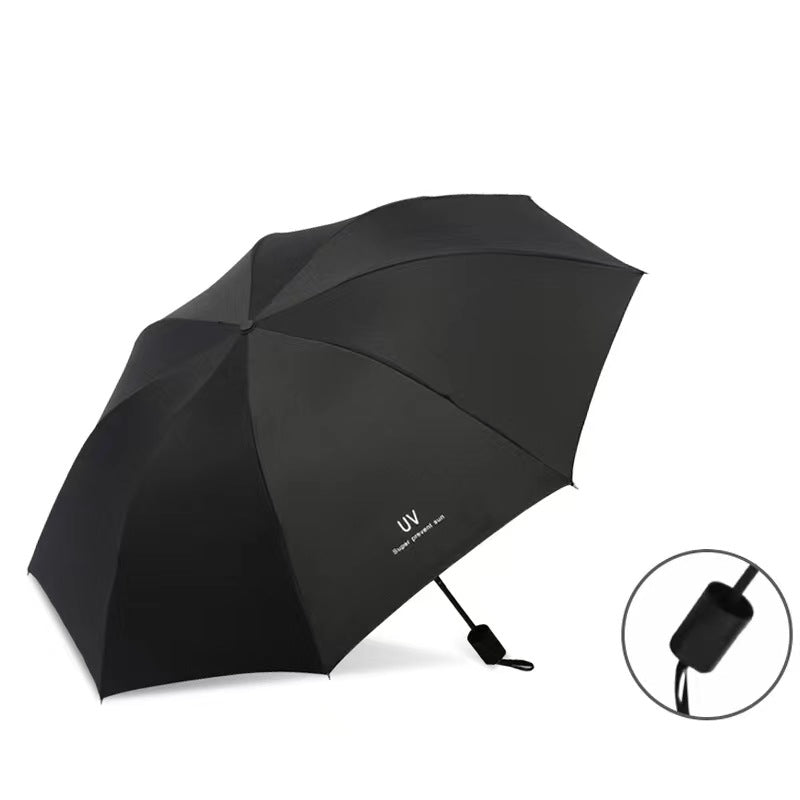 Parapluie en vinyle à 8 os, parapluie pliant manuel pour protection solaire, déplié sous le parapluie 38,1 pouces, parapluie de protection solaire avec revêtement pour femmes et hommes, 