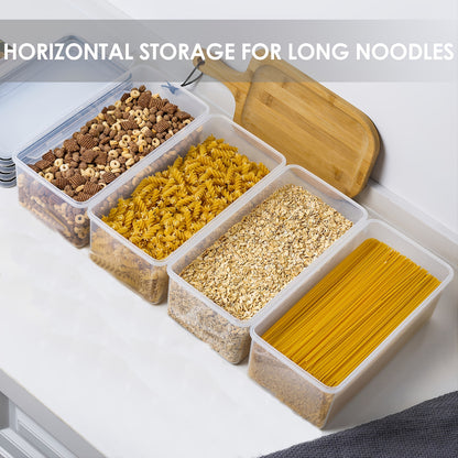 1/2/3pcs Airtight Food Storage Containers With Lids 3.2L, Plastic Spaghetti Container, PP Material BPA Free Kitchen Pantry Organization And Storage