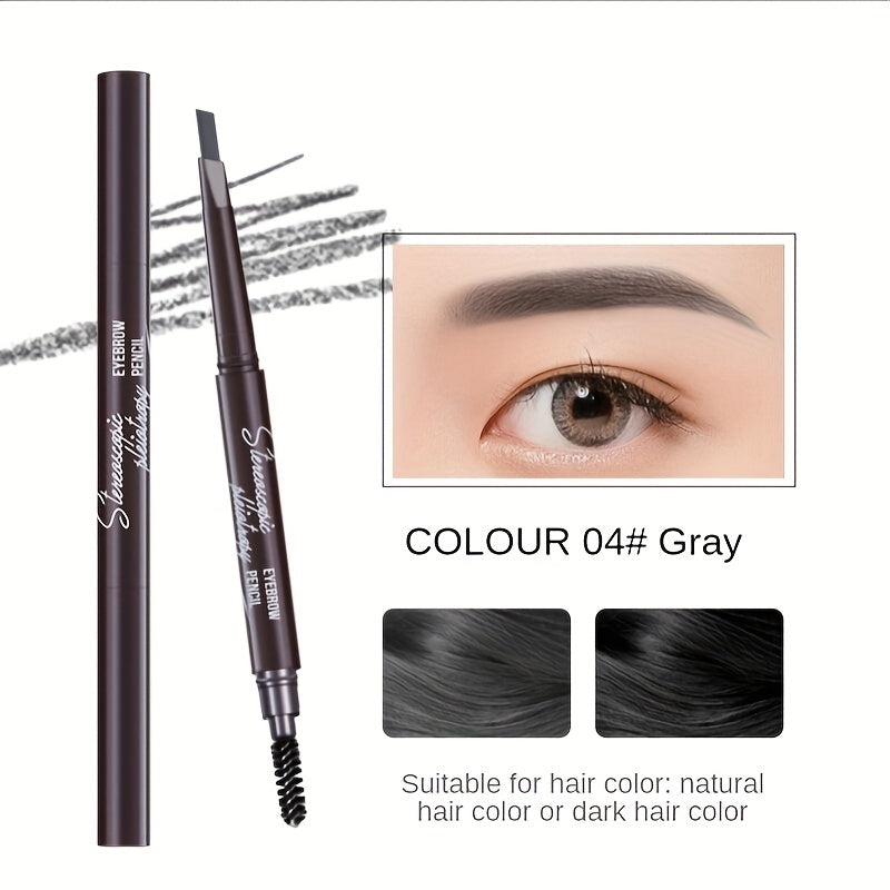 Waterproof and Smudge Proof 5 Color Eyebrow Pencil with Double Ended Triangular Head for Long Lasting Results