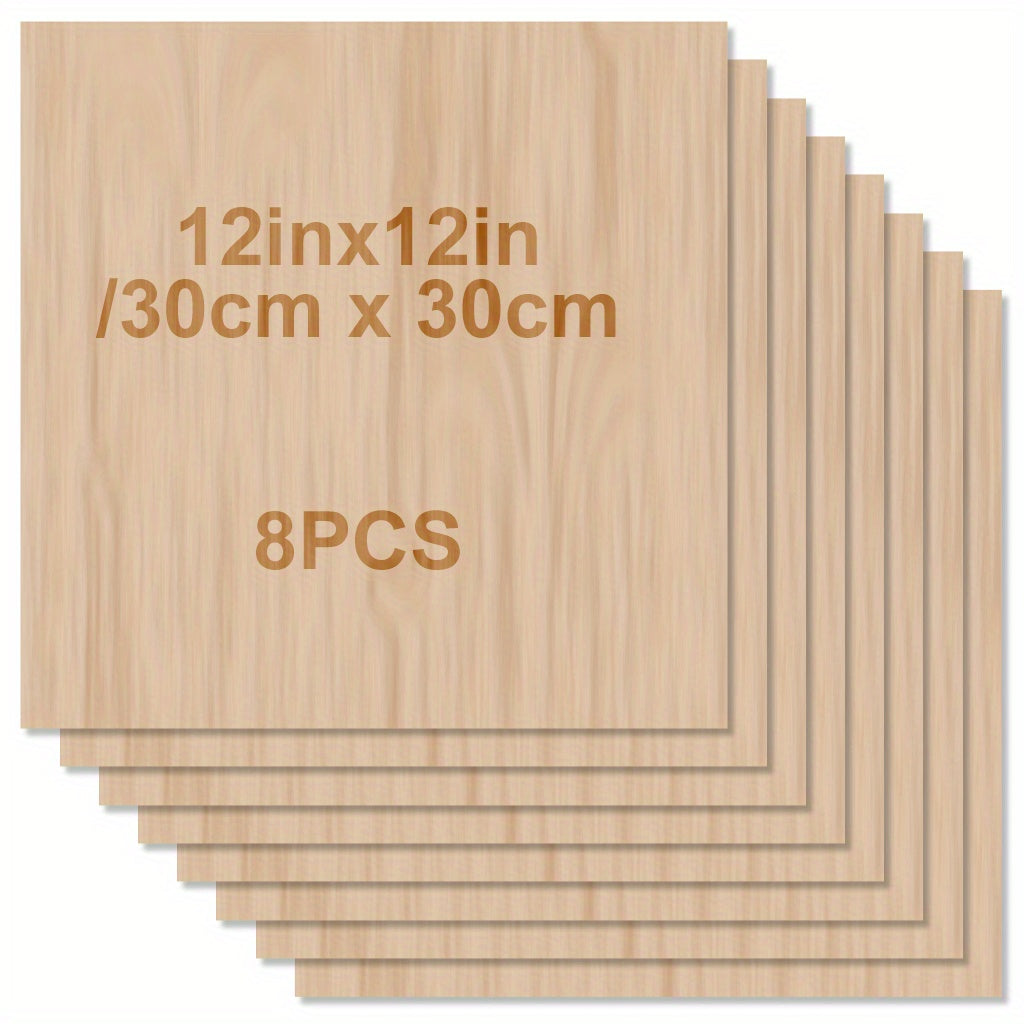 2mm Thick Unfinished Wood Sheets - Perfect for Laser Cutting, Wood Burning, Architectural Models & Staining!