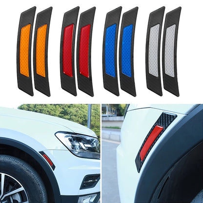 2Pcs Car Wheel Eyebrows Bump Protector, Auto Reflective Stickers Carbon Fiber Print Edge Protection Strip Collision Warning Decoration Car Accessaries