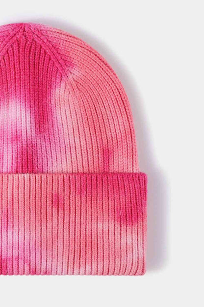 Tie-Dye Cuffed Rib-Knit Beanie Hat