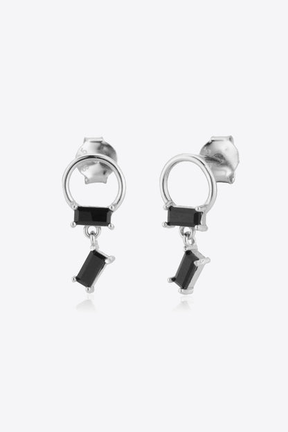 Boucles d'oreilles pendantes en argent sterling 925 avec zircone