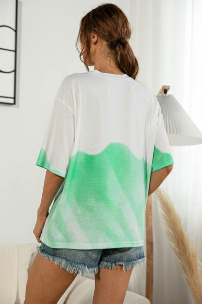 Camiseta con cuello redondo y efecto tie-dye