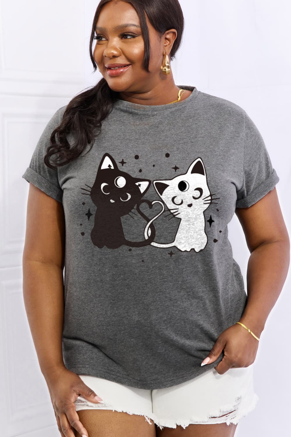 Simply Love Full Size Cats Graphic Cotton Tee