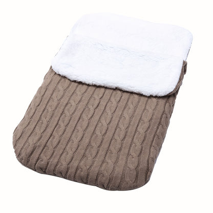 Warm and Cozy Baby Fleece Sleeping Bag - Soft and Comfortable Knitted Wool Trolley Sleeping Bag for Infants