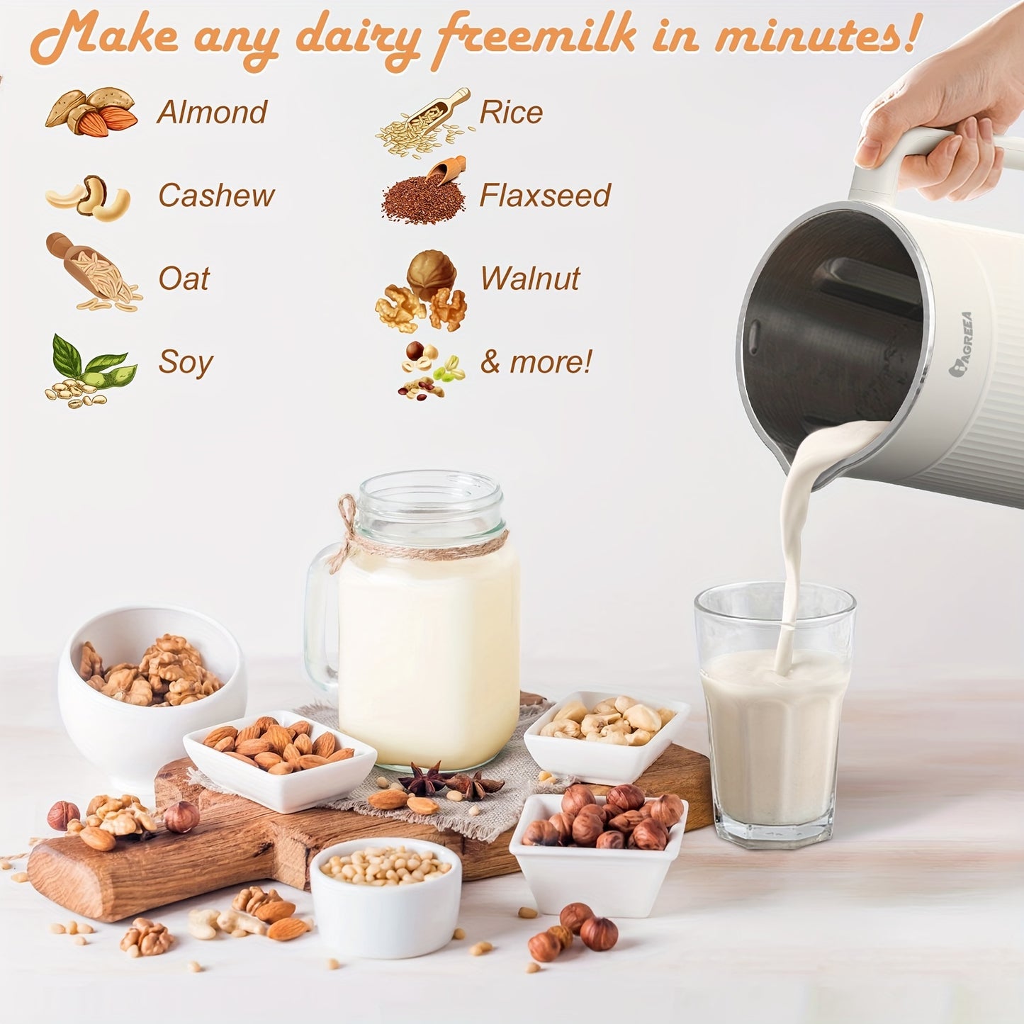 34oz/1000ml Heavy-Duty Blender - Make Delicious Soy Milk, Nut Milk, Coffee Juice & More!