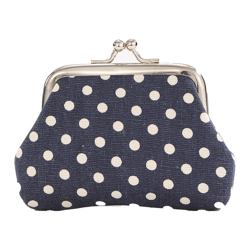 Stylish Polka Dot Kiss Lock Coin Purse - Convenient Earphone Storage Wallet